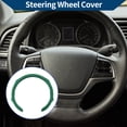thumbnail image 2 of Funda para volante de cuero artificial PU Unique Bargains, protector de volante de automóvil ABS de 14.96" en verde oscuro, 2 of 6