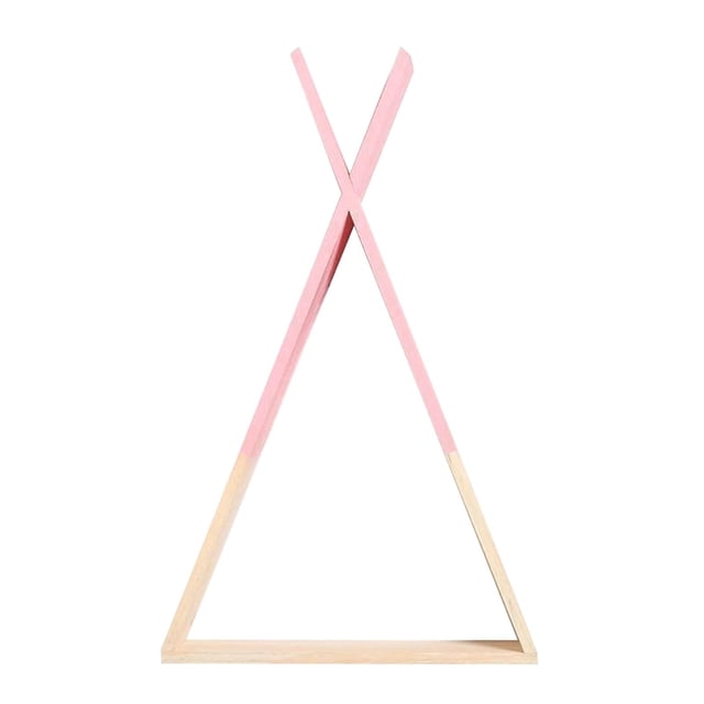 Estante decorativo nórdico de pared triángulo estante de madera estantes rosado Zulema estantería de almacenamiento triangular