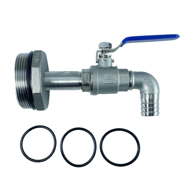 Grifo de tambor IBC, válvula de tanque de mano, accesorio G2 "con juntas, adaptador de salida de agua de 2" 20mm