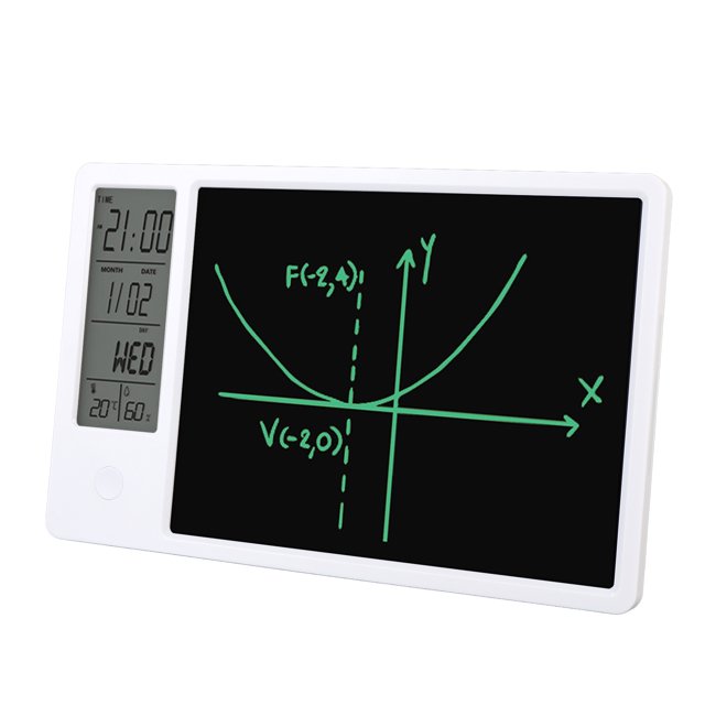Calendario Electrónico de Escritorio, Relaj Calendario Digital Con Tableta de Escritura Lcd Borrable, Calendario de Escritorio Con Pantalla Grande de 9,5 Pulgadas Con Pantalla de