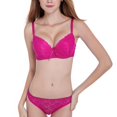 thumbnail image 4 of POINTERTECK Women Lace Drill Bra Set Push Up Underwear Set Bra and Thong Set, 4 of 7