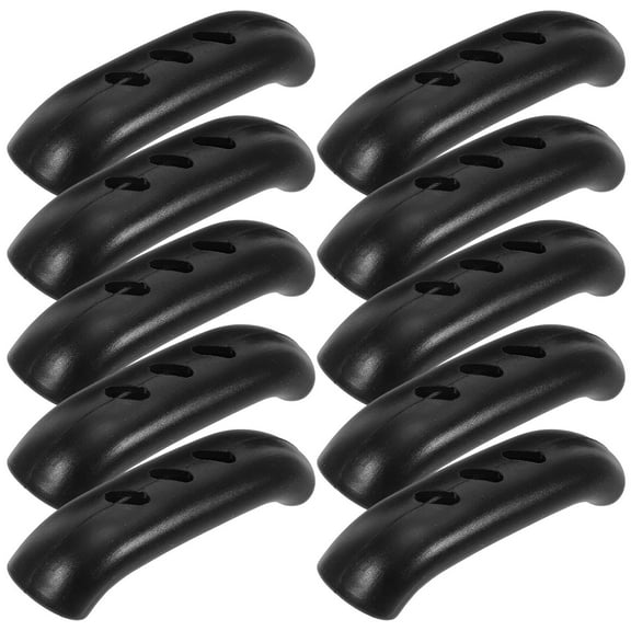 Pretyzoom Practical Handle Holders Anti-Scalding Black Silicone for Kitchen 10Pcs