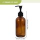 thumbnail image 5 of FELTECHELECTR Botellas vacías de vidrio de 250 ml para loción, emulsión, champú, gel de ducha, bomba, portátil, de viaje, para uso doméstico y hotelero (marrón claro), 4 unidades., 5 of 6