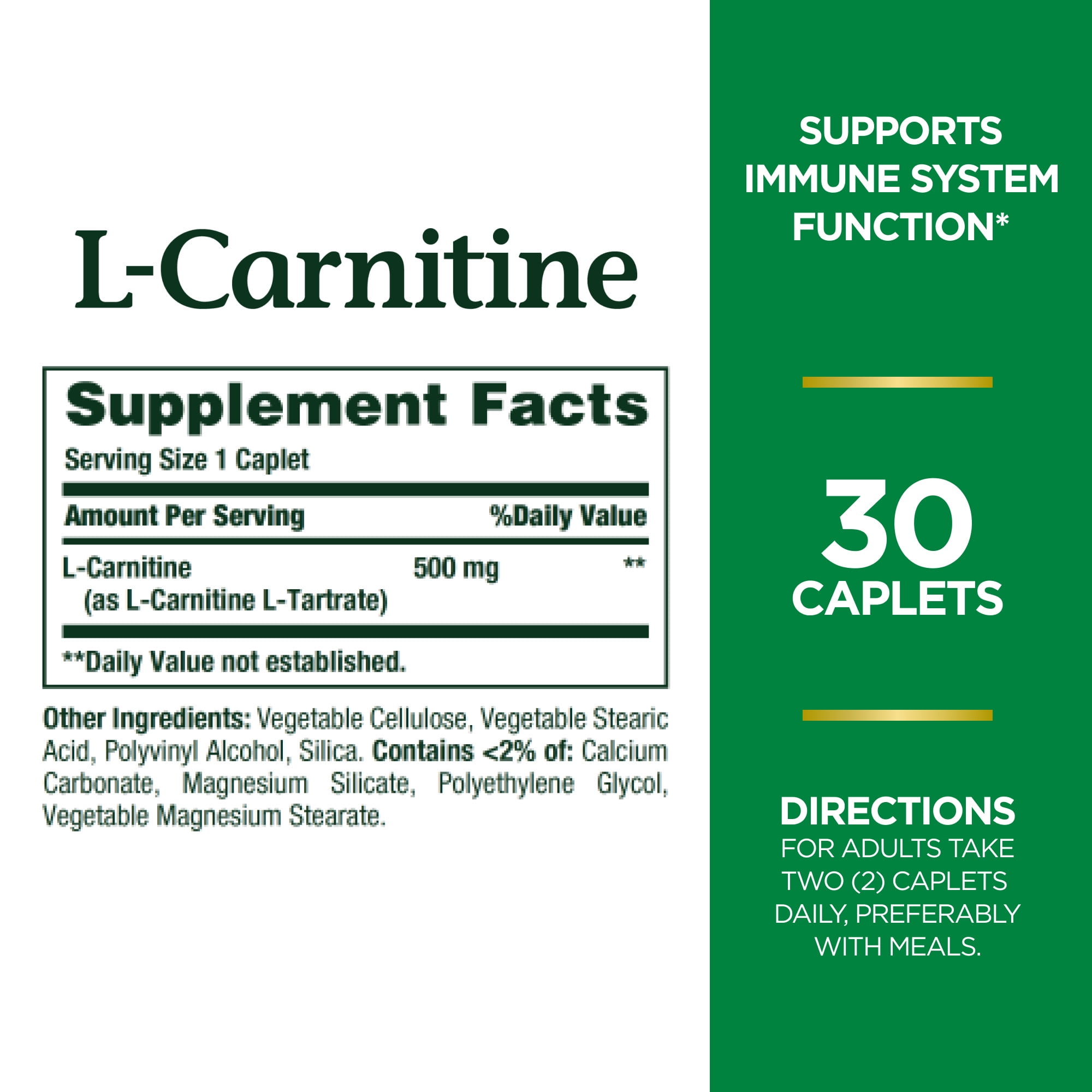 l carnitine 500 mg walmart Nature's Bounty, L-Carnitine Caplets, 500 mg, Heart Health Support