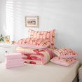 thumbnail image 6 of Manfei Pink Bowknot Lines 7-Piece Twin Bedding,Cute Bow Bedding Comforter Set,Pink Reversible, 6 of 7