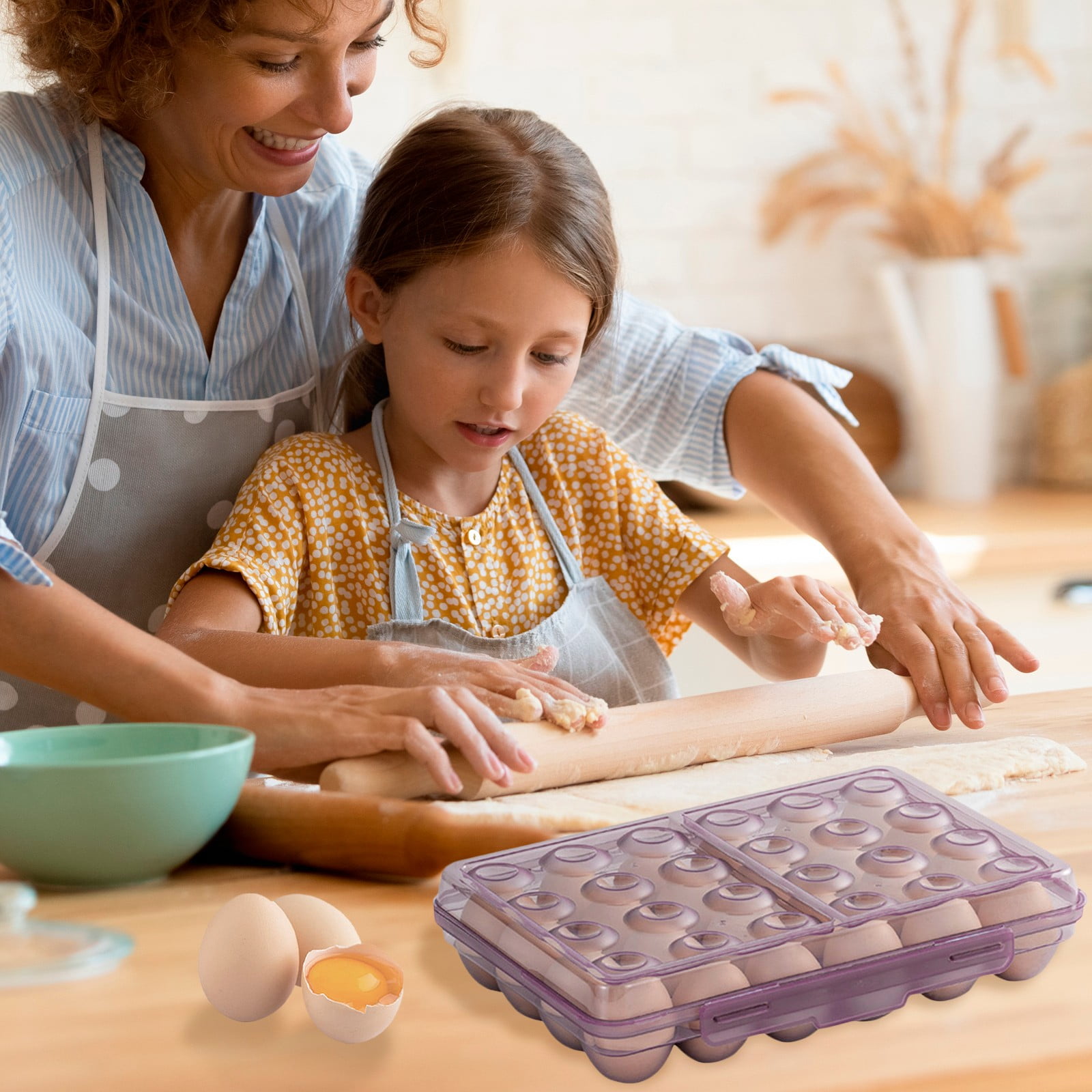 Egg Holder, Large Capacity Clear Egg Storage Box with Lid, Egg Container for Refrigerator, Jumbo 24-Capacity Egg Storage Box,Plastic Egg Storage Container, Egg Organizer for Protect and Keep Fresh