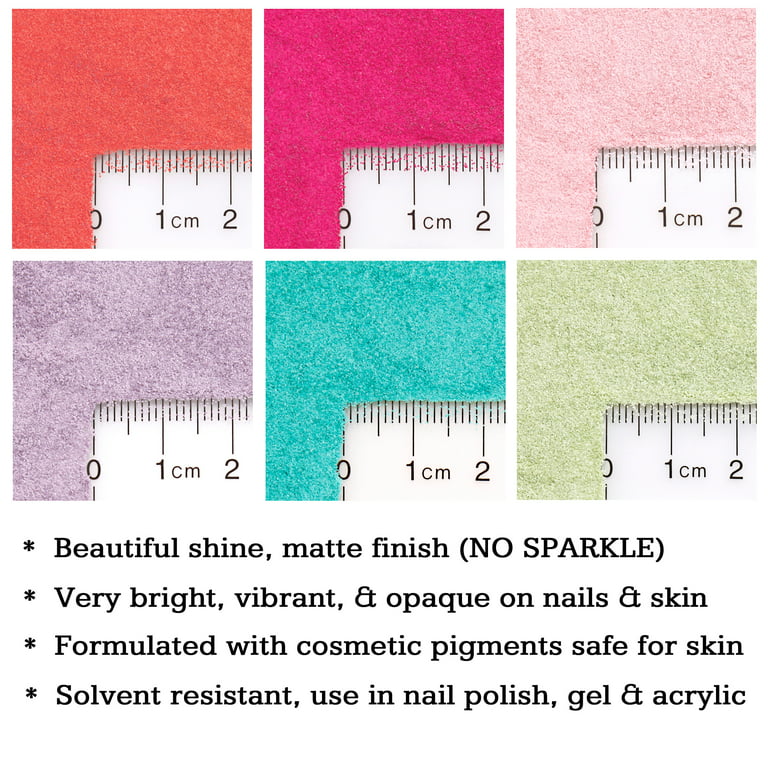 Matte (NO SPARKLE) Cosmetic Grade Glitter Powder Kit (6PK) Safe for Skin!-  Beautiful Shine, Vibrant Color, Opaque, Loose Glitter Perfect for Body