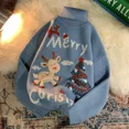 thumbnail image 1 of Suéter de cuello alto de alce de Navidad para mujer, traje de pareja engrosado de invierno, suéter versátil de estilo perezoso de moda Ins, gran oferta, 1 of 5