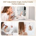 thumbnail image 2 of Travel Makeup Mirror with Lights, Portable 1X Vanity Mirror with 5X Lighted Magnification,72 LEDs 3 Color Lights, Rechargeable 1000mAh Battery, Freely Adjust Height and Angle( banned by Amazon), 2 of 7