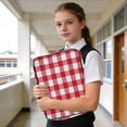 thumbnail image 6 of Haosy Accordion File Organizer Zipper Binder 500 Sheet 6-Tab Expanding File Folder Multi-Pocket 1.2 Inch 3 Ring Red and White Checkered, 6 of 7