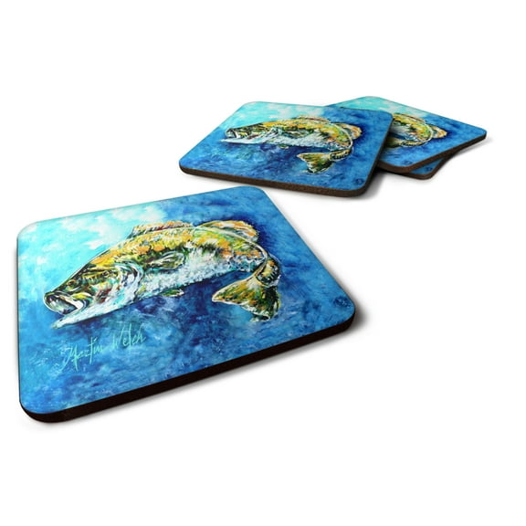 Carolines Treasures MW1310FC Bobby Bass Foam Coaster Set of 4 3 1/2 x 3 1/2 multicolor