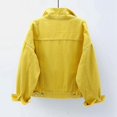 thumbnail image 3 of Women Spring And Autumn Coats Warm Solid Long Sleeve Denim Jacket Outerwear, 3 of 3
