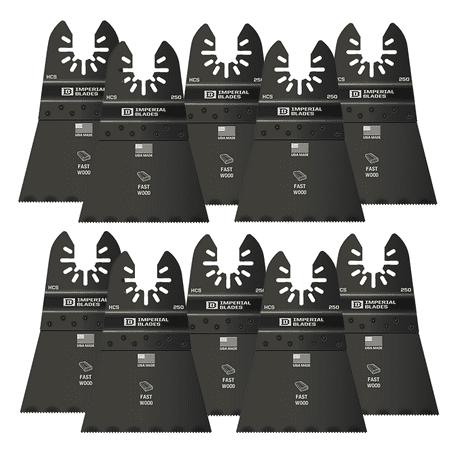 Imperial Blades IBOA250-10 ONE FIT 2-1/2" Wood Oscillating Saw Blade, Multi-Tool Accessory, 10PK