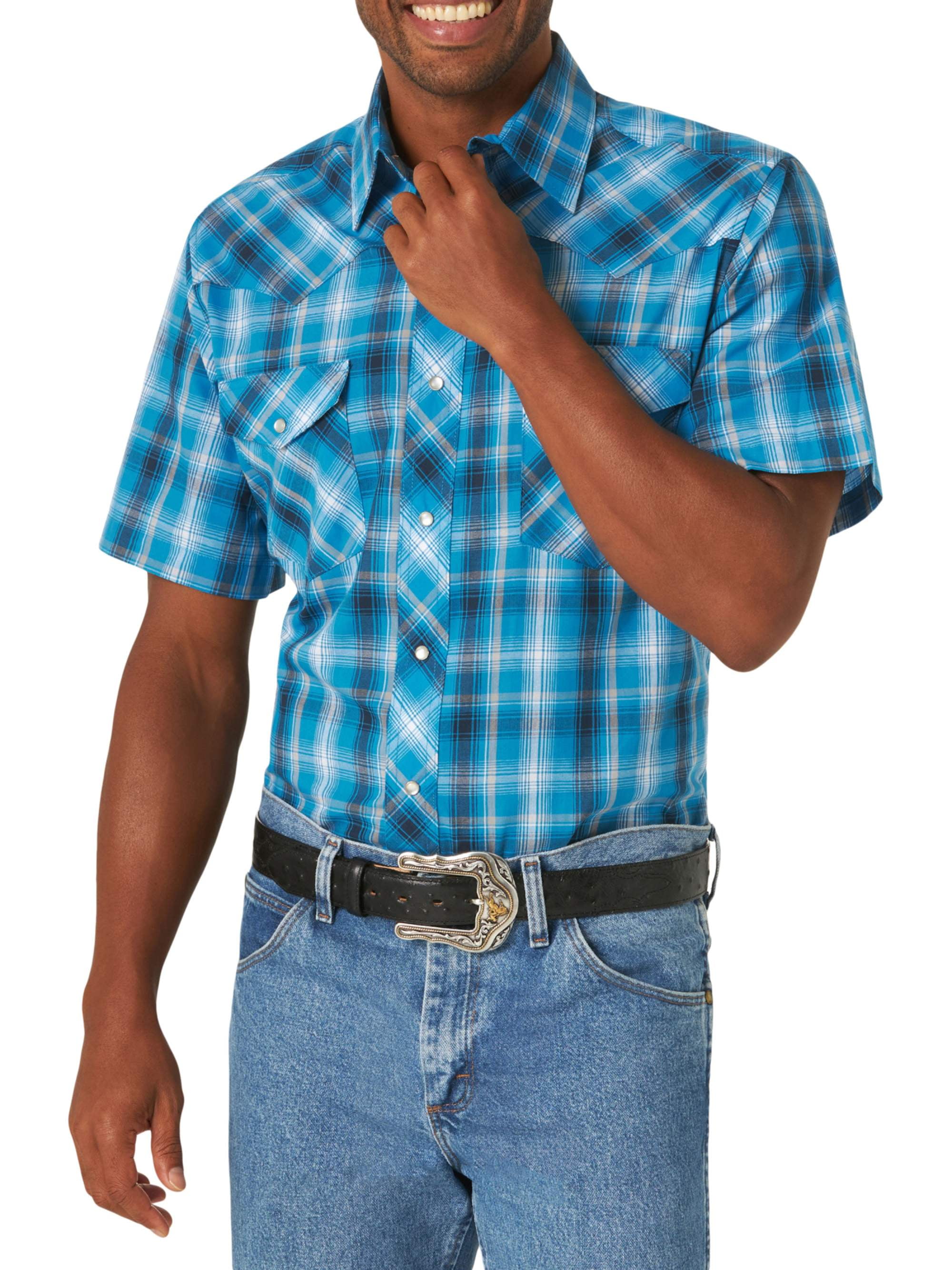 Wrangler Men's Short Sleeve Western Shirt - Walmart.com