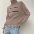 thumbnail image 2 of Tanghaowl Sweatshirts for Women Loose Fit Oversized Sweater Turtleneck Pullover Fall Fashion Outfit Winter Trendy Clothes Khaki M, 2 of 4