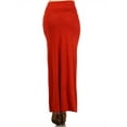 thumbnail image 3 of Women's Casual Foldable Waist Comfy Loose Fit Solid Maxi Skirt, 3 of 4