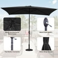 thumbnail image 2 of Mayincolor 6.5 x 10 Ft Rectangular Patio Umbrella Aluminum Pole, Outdoor Table Market Umbrella with Crank, 6 Steel Ribs, Polyester Canopy, Black, 2 of 11