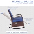 thumbnail image 4 of Dark Blue PE Rattan Rocking Chair with Cushion - Adjustable Outdoor Recliner for Patio, Porch & Deck - 24.8" W x 37.4" H - Comfortable & Durable Design, 4 of 7
