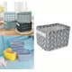 thumbnail image 1 of Cesta de almacenamiento, cesto de lona para la ropa sucia, plegable, con revestimiento impermeable, para oficina, dormitorio, ropa, juguetes, color gris., 1 of 5