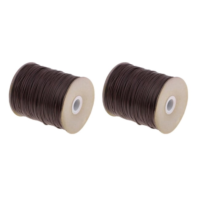 Guardoinrt 170M/Roll Fil de Cordon de Coton Ciré Perle DIY String Bijoux 1.5mm Brun 170 Mètres 2Set