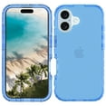 thumbnail image 5 of Clear Case for iPhone 16 Plus, Shockproof Hybrid Phone Bumper Cover, Solid Color Hard PC Flexible TPU Frame Anti-Scratch Non-Yellowing Transparent Case for iPhone 16 Plus, Blue, 5 of 5
