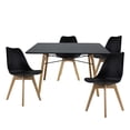 thumbnail image 1 of Set Comedor Oslo Melamina 120 Negro 4 Sillas Frankfurt Negro Mundo In Minimalista, 1 of 8
