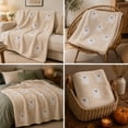 thumbnail image 6 of Fall Throw Blankets, Fall Maple Leaf Thanksgiving Flannel Soft Blanket, Comfort Lightweight Throw Blanket Halloween Themed, for Couch Bed Sofa Decor, 6 of 7