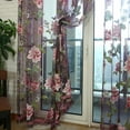 thumbnail image 3 of [BRAND CLEARANCE] 78.74X39.37 Floral Sheer Tulle Voile Curtain, Elegant Floral Tulle Voile Window Panel Drape Scarf Valances Curtains (Wine Red Without Beads), 3 of 8