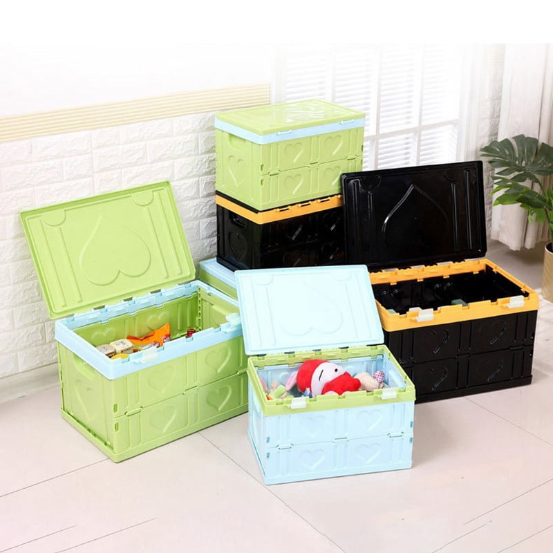 Foldable Storage Box with Lid Car Storage Tools Water Storage Box for