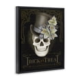 thumbnail image 3 of Stupell Industries Trick Or Treat Skeleton Skull Black Framed Floater Canvas Wall Art design by Nicole Tamarin, 21 x 17, 3 of 9
