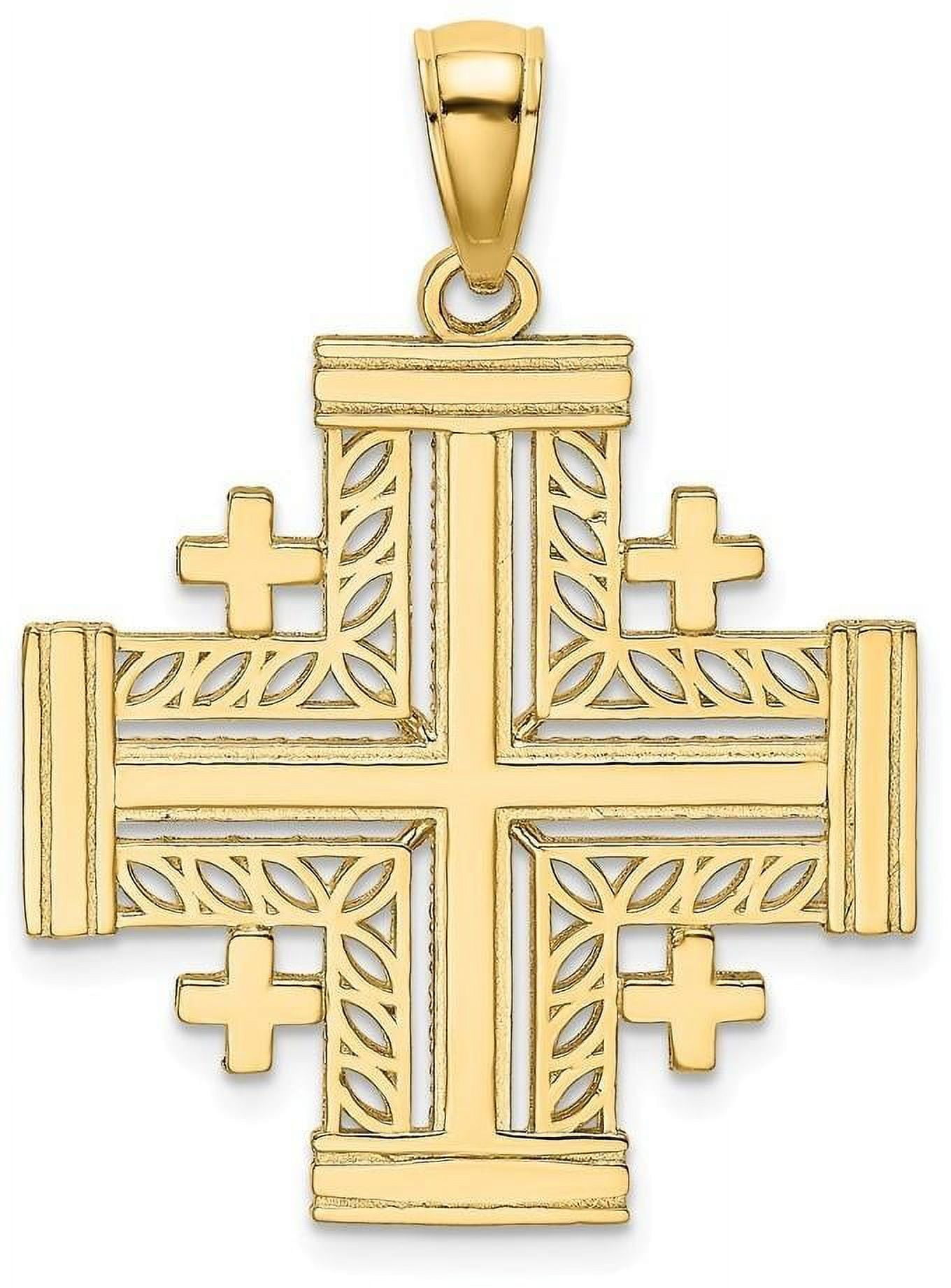 Anbinder Jewelry 14K Gold Jerusalem Cross Diamond Necklace with Sapphire  Stones, Jewelry | My Jerusalem Store