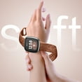 thumbnail image 3 of Comvin 3 Pack Floral Engraved Bands Compatible with Fitbit Versa 4 Bands/Fitbit Sense 2 Bands/Fitbit Sense Bands/Fitbit Versa 3 Bands Women, Soft Cute Silicone Design Sport Fancy Summer Strap, Small, 3 of 8