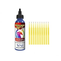 Unicorn SPiT Gel Stain & Glaze in One - 20 Complete Original & Sparkle Paint Collection with 10 TreBBies Fine Detail Sticks (4oz, Blue Thunder)