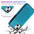 thumbnail image 6 of Dteck Embossed Flower Pattern Wallet Case for iPhone 14 Plus,Magnetic Leather Card Slots Women Girl Case Shockproof Kickstand Flip Cover for iPhone 14 Plus,Blue, 6 of 7