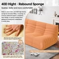 thumbnail image 4 of 3-Seater Orange Memory Foam Floor Sofa With Quilted Teddy Texture, Modern Modular Lounge Chair For Living Room, 4 of 5