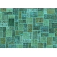 thumbnail image 1 of Ahgly Company Indoor Rectangle Patchwork Light Blue Transitional Area Rugs, 2' x 4', 1 of 4