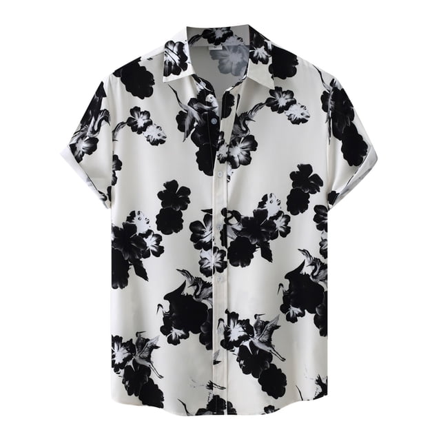 Camisas Hombre Manga Larga Camisa de vestir de manga corta para hombre Camisa con estampado de lunares de ajuste regular con bolsillo Camisa con botones informales (Yellow, XL)