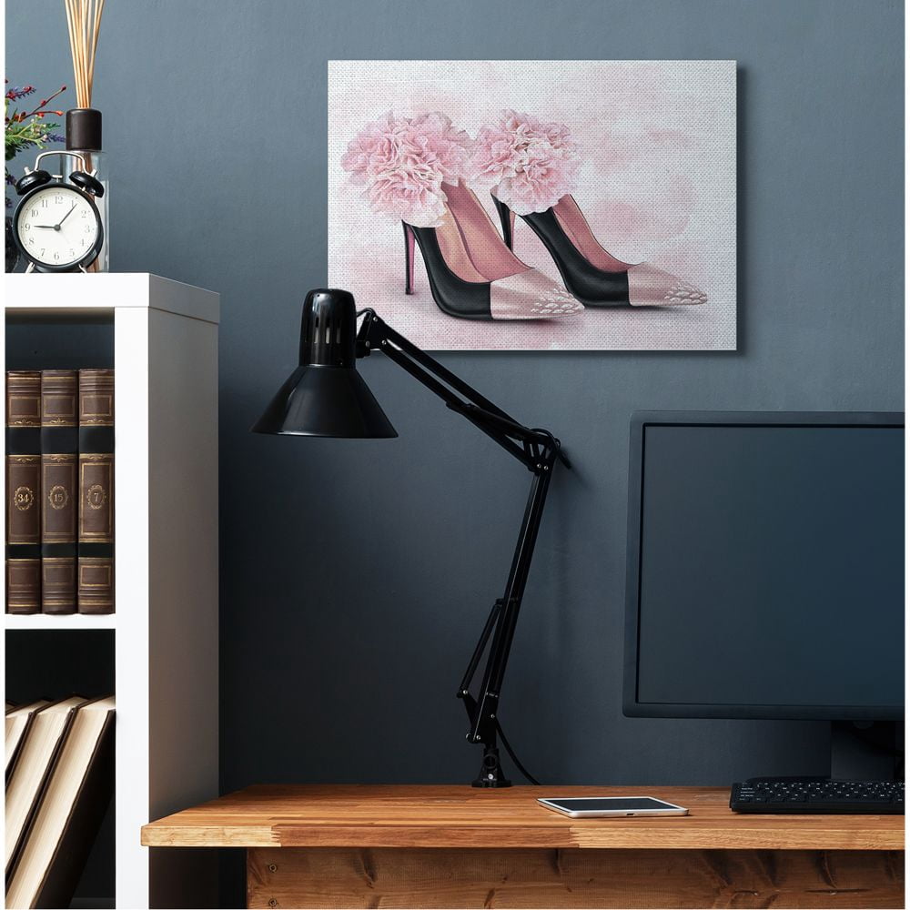 Stupell Industries Fashion Heels Pink Flower Glam Design Canvas Wall Art by Ziwei Li