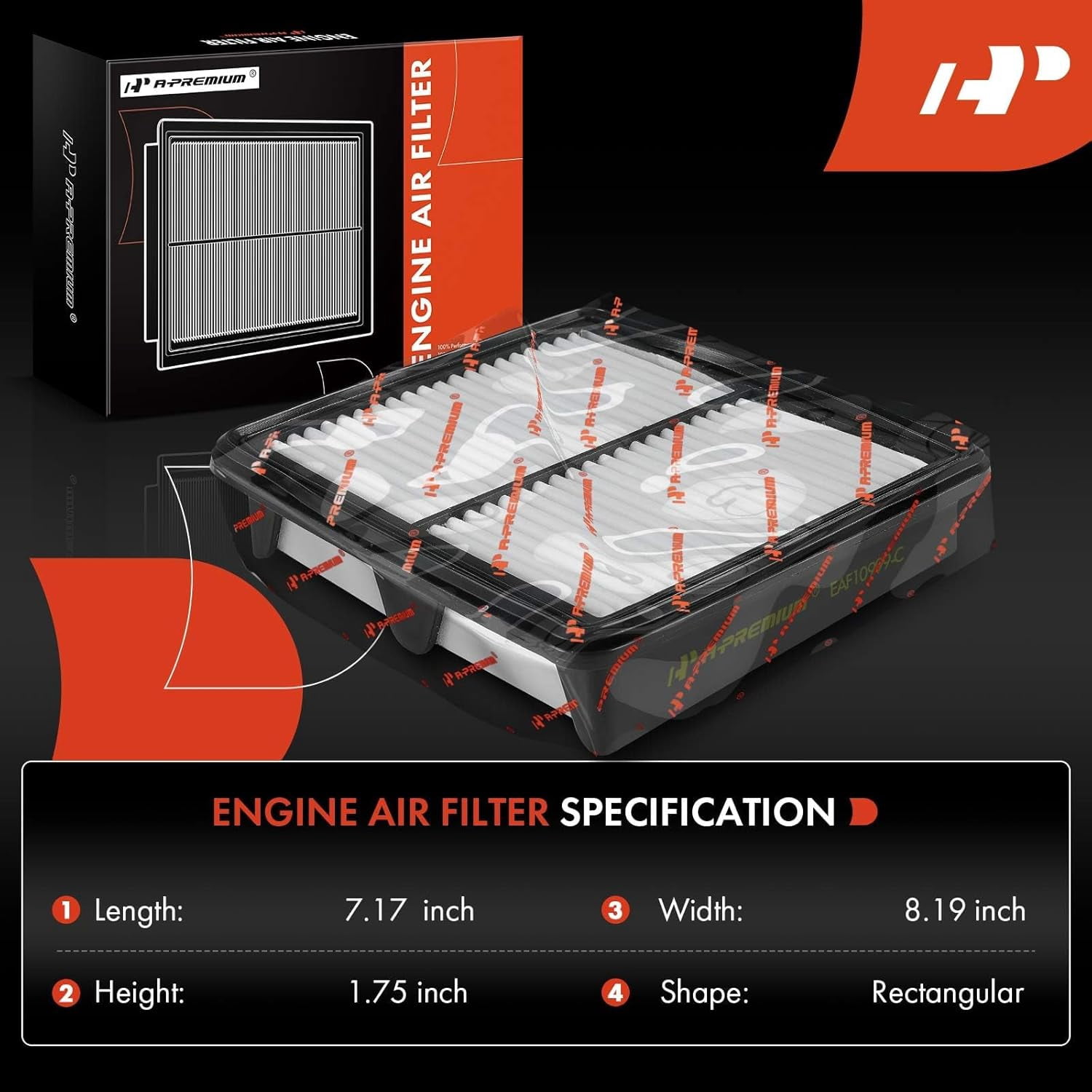 A-Premium 2-PC Engine Air Filter Compatible with Infiniti M35 2009-2010, M37 2011-2013, Q70 2014-2019, Q70L 2015-2019, 3.5L 3.7L, Replace# 16546EJ70A