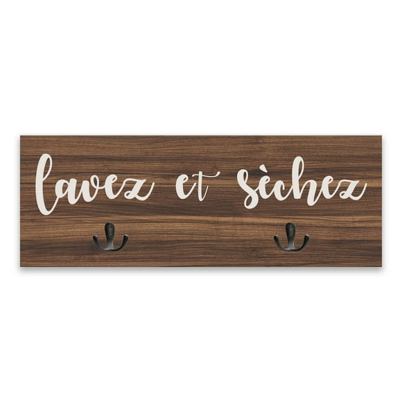 Artissimo Designs Plaque en Bois / MDF Lave & Sèchez - 24W x 8.75H x .5D