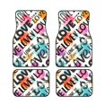 thumbnail image 1 of LAKIMCT Words Love Car Mats, Neoprene Front Rear Floor Mats for Cars, Waterproof Anti-Slip Car Floor Mats Full Set, Universal(4 Pcs), 1 of 6