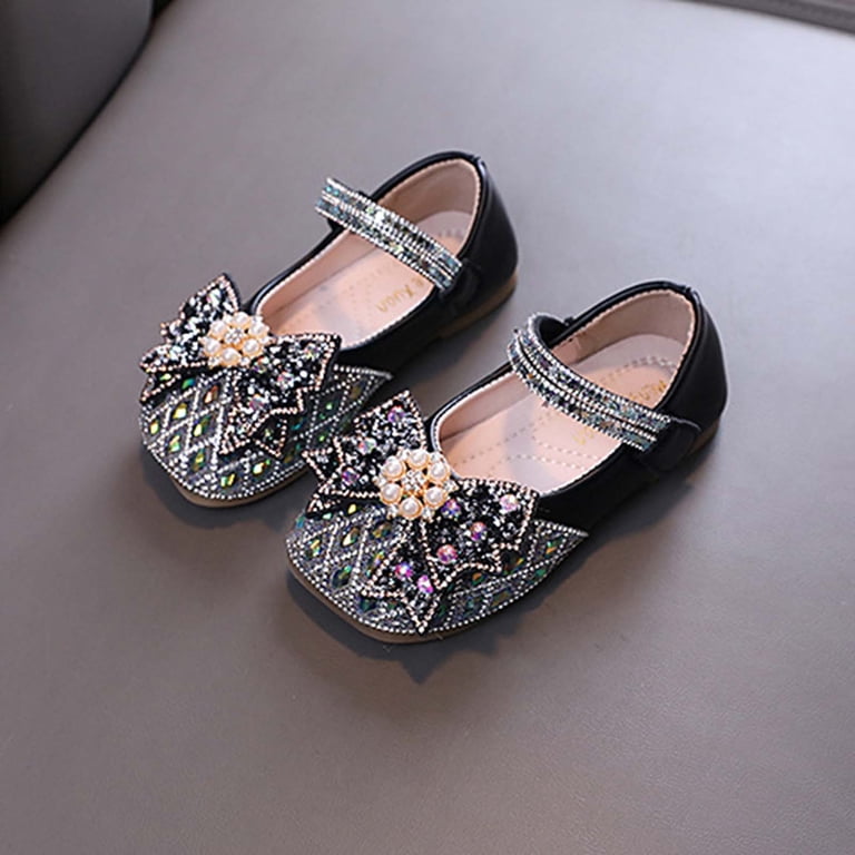 ballet black flower girl shoes