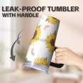 thumbnail image 5 of Sunflower 20oz Stainless Steel Tumbler with Handle and Straw – Insulated Travel Cup with Sliding Lid, 360° Full Wrap Printed Mug for Home, Outdoor & Sports Use, Foral, 5 of 6