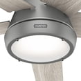 thumbnail image 3 of Hunter 52 inch Indoor Ceiling Fan with LED Light and Remote Control - Standard Mount Ceiling Fan, 5 Blades, For Bedroom, Living Room, or Kitchen, Quiet - Burroughs 52423, Matte Silver, 3 of 17