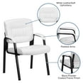 thumbnail image 2 of White Leather Executive Side Reception Chair with Black Metal Frame, 2 of 9