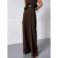 thumbnail image 3 of Women'S Work Pants Wide Leg Dress Pants High Waisted Casual Business Office Pants Slacks Coffee Color M, 3 of 6