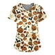 thumbnail image 1 of Women's Fashion Casual Short Sleeve V-Neck Halloween Printed Pocket Top, 1 of 3