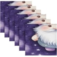 thumbnail image 6 of Coolnut Purple Gnome Cloth Napkins Set of 6,20x20 Inches Napkins Cloth Washable Reusable Soft for Dinner,Wedding,Parties,Home Dinner,Tableative Decor Gift, 6 of 7