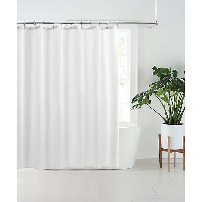 70 x N&Y HOME Fabric Shower Curtain or Liner with Small Diamond Pattern White 