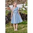 thumbnail image 7 of Arshiner Girls Dress One Shoulder Formal Ruffle Trim Birthday Party Dresses with Belted Pockets, 7 of 7